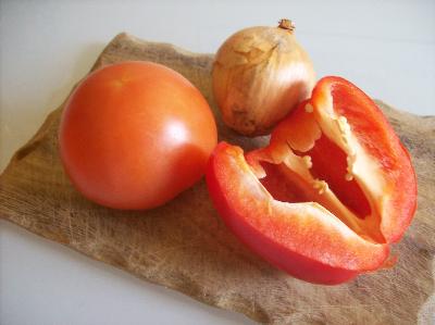 Tomate Paprika Zwiebel